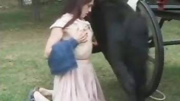 Horse cock can make her pussy wet